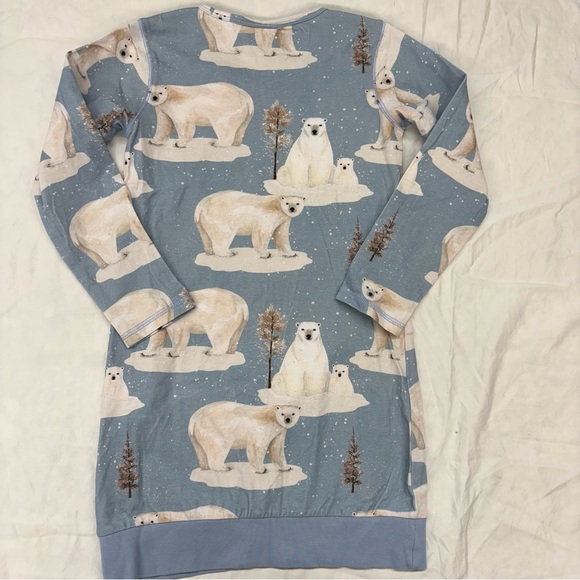 Walkiddy Kids Blue White Polar Bear Tunic Top Size 122/6 Organic VGUC - Picture 3 of 4